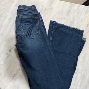 7 For All Mankind Dojo Dark Blue Wide Leg Jeans